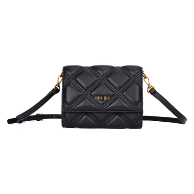 Bolsa Carteira Soft Preta Alça Transversal