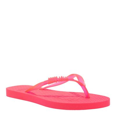 Chinelo Flip Flop Borracha Rosa Pink Bico Redondo