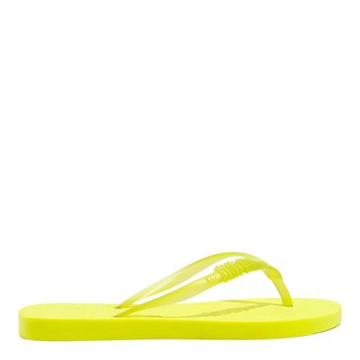 Chinelo Flip Flop Borracha Amarelo Fluor Bico Redondo