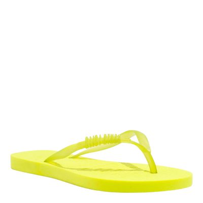 Chinelo Flip Flop Borracha Amarelo Fluor Bico Redondo