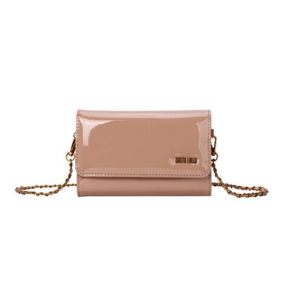Bolsa Carteira Verniz Rose Alça De Ombro