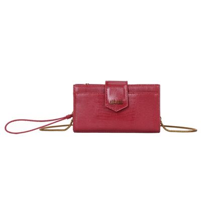 Bolsa Carteira Lizard Vermelha Alça De Ombro