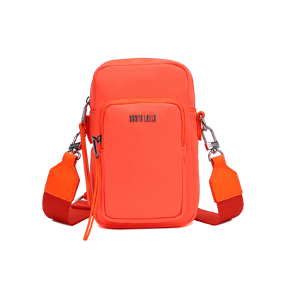 Bolsa Nylon Laranja Neon Alça Transversal
