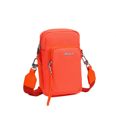 Bolsa Nylon Laranja Neon Alça Transversal