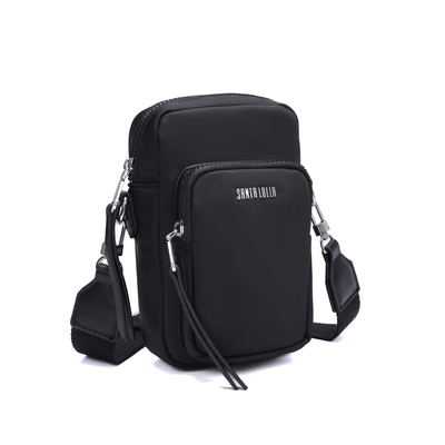 Bolsa Nylon Preta Alça Transversal