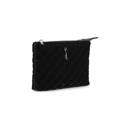 Bolsa Pequena Veludo Preto Alça Transversal