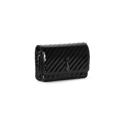 Bolsa Pequena Glossy Preto Alça Transversal