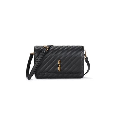 Bolsa Pequena Soft Bege Preto Transversal