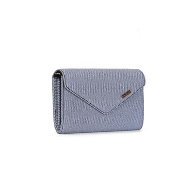 Bolsa Envelope Canvas Azul Alça Transversal
