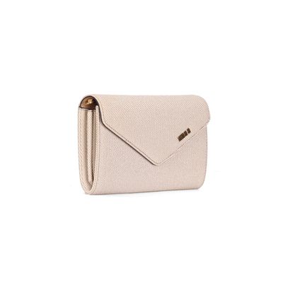 Bolsa Envelope Canvas Bege Alça Transversal