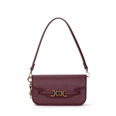 Bolsa Pequena Risco Vermelho Merlot Alça De Ombro