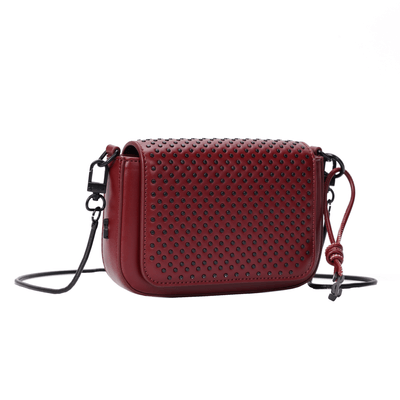 Bolsa Pequena Soft Vermelho Bordô Alça Transversal