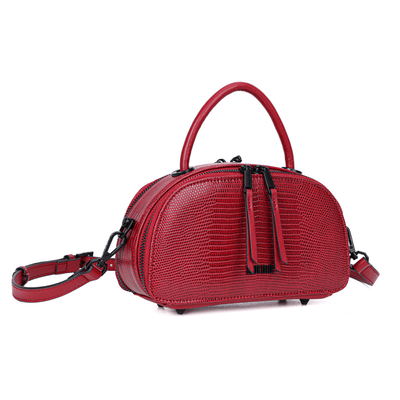Bolsa Baú Lizard Vermelha Duas Alças