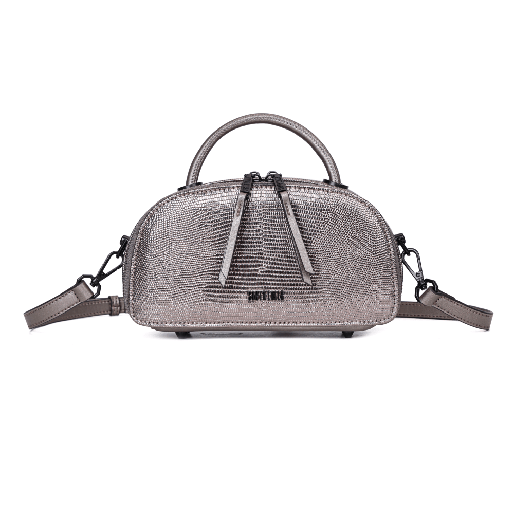 Bolsa Lizard Cinza Grafite Duas Alças - Santa Lolla Bolsa Lizard Cinza Grafite Duas Alças - Santa Lolla