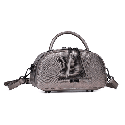 Bolsa Lizard Cinza Grafite Duas Alças