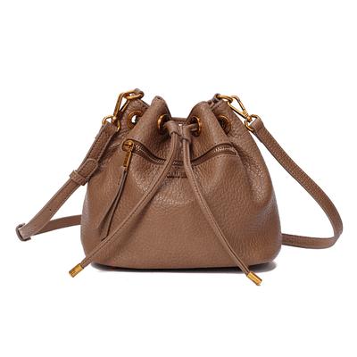 Bolsa Bucket Floater Marrom Claro Alça Transversal