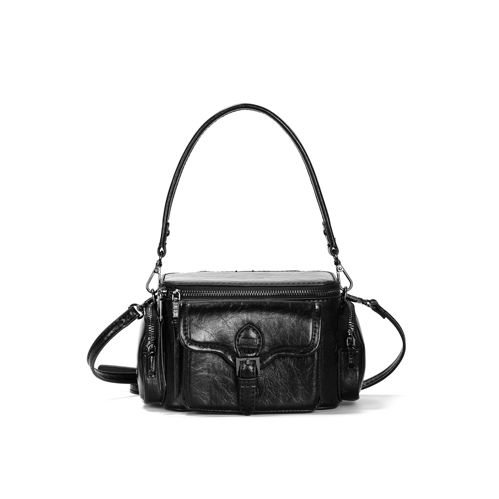 Bolsa Rústica Preta Alça De Ombro - Santa Lolla