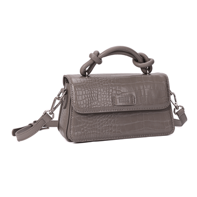Bolsa Pequena Croco Cinza Duas Alças