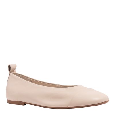 Sapatilha Couro Nobre Soft Off White Bico Redondo