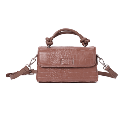 Bolsa Pequena Croco Rose Duas Alças
