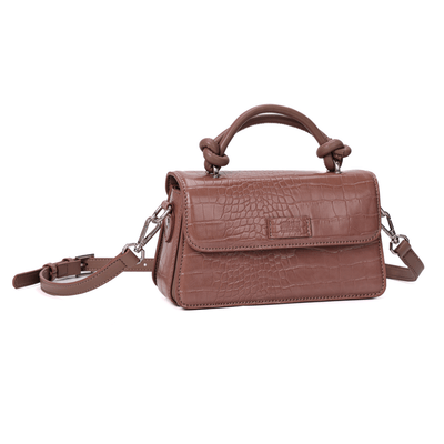 Bolsa Pequena Croco Rose Duas Alças