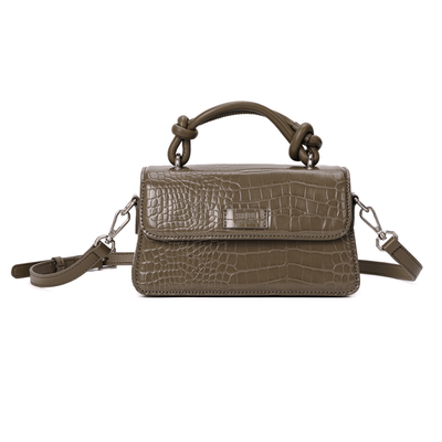 Bolsa Pequena Croco Verde Duas Alças