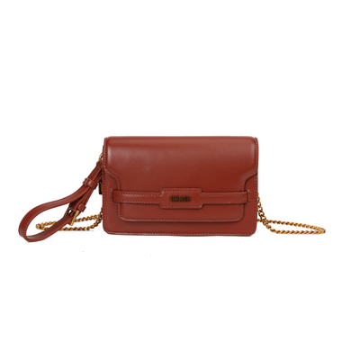 Bolsa  Pequena Material Soft Marrom Alça Transversal
