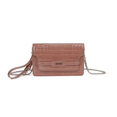 Bolsa Pequena Material Croco Rose Alça Transversal