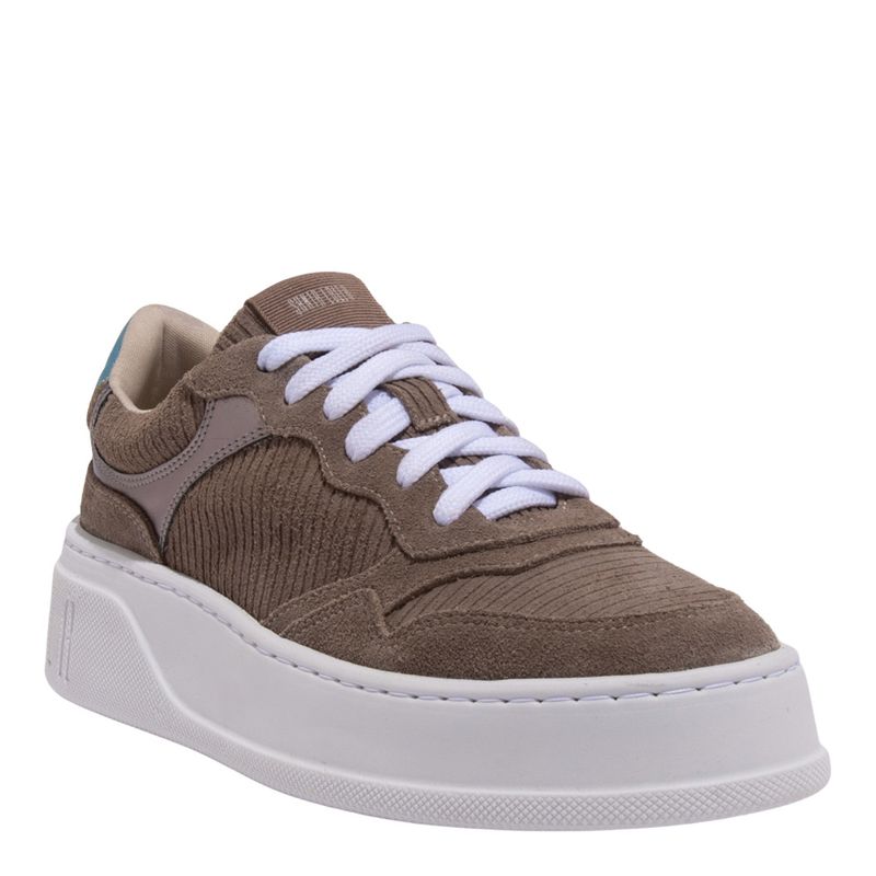 Tênis Flatform Couro Camurça Recortes Marrom - Santa Lolla Tênis Flatform Couro Camurça Recortes Marrom - Santa Lolla
