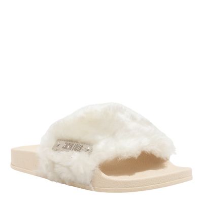 Chinelo Slide Borracha Pelos Off White