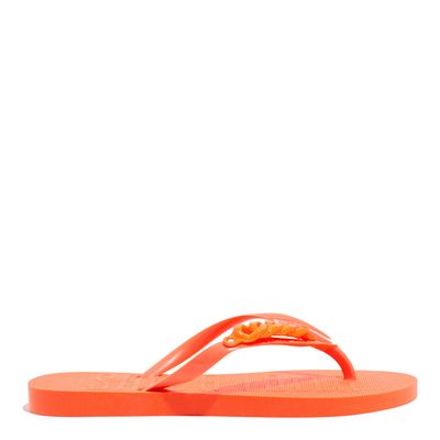 Chinelo Flip Flop Injetado Borracha Laranja Neon