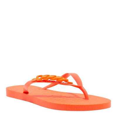 Chinelo Flip Flop Injetado Borracha Laranja Neon