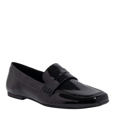 Mocassim Verniz Show Preto Bico Quadrado