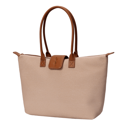 Bolsa Shopper Canvas Bege Alça De Ombro
