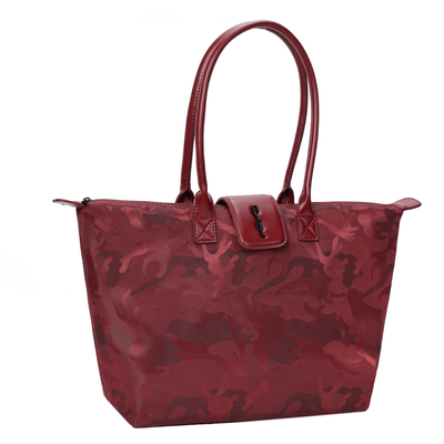 Bolsa Shopper Canvas Vermelho Bordô Alça De Ombro