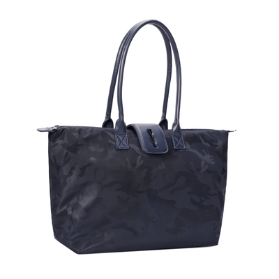 Bolsa Shopper Canvas Azul Dark Alça De Ombro