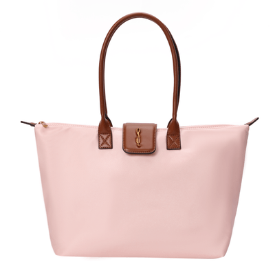 Bolsa Shopper Nylon Rosa Mate Alça De Ombro