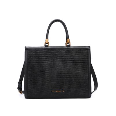Bolsa Tote Tramado Preta Duas Alças