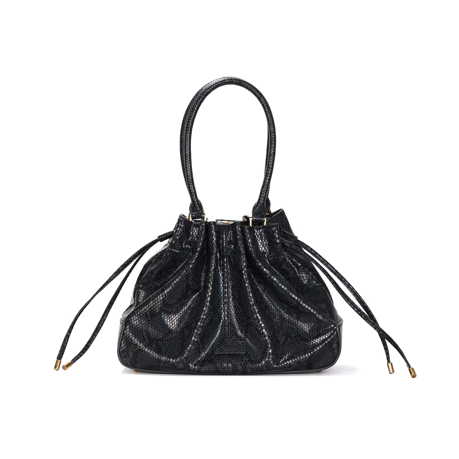 Bolsa Bucket E Clutch Cobra Preta Alça De Ombro - Santa Lolla