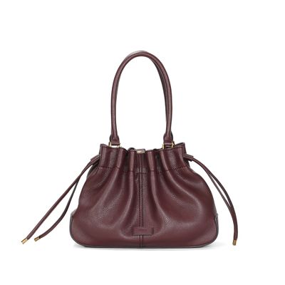 Bolsa Bucket E Clutch Floater Vermelho Bordô Pespontos Alça De Ombro