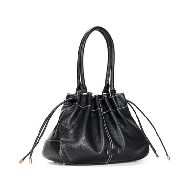 Bolsa Bucket E Clutch Floater Preta Pespontos Alça De Ombro