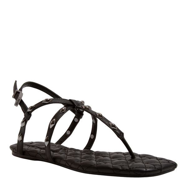 Rasteira Matelassê  Napa Soft Preta Bico Quadrado