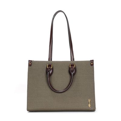 Bolsa Tote Canvas Verde Duas Alças