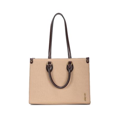 Bolsa Tote Canvas Bege Duas Alças