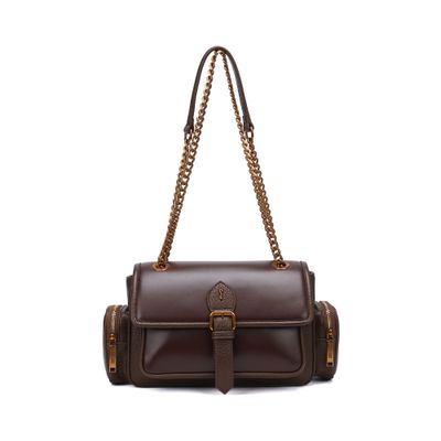 Bolsa Floater Marrom Escuro Alça Corrente Dourada