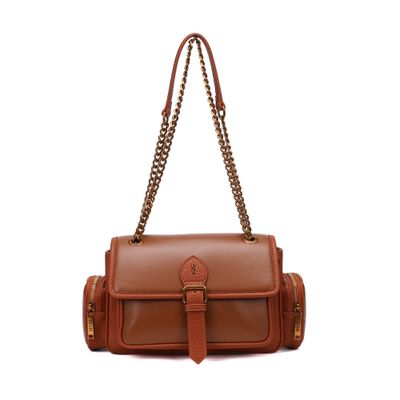Bolsa Floater Marrom Alça Corrente Dourada