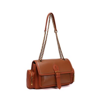 Bolsa Floater Marrom Alça Corrente Dourada