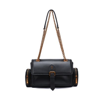 Bolsa Floater Preta Alça Corrente Dourada