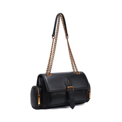 Bolsa Floater Preta Alça Corrente Dourada