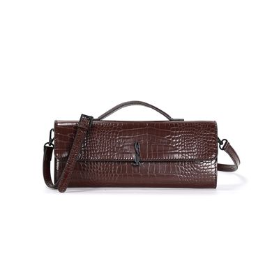 Bolsa Croco Marrom Duas Alças